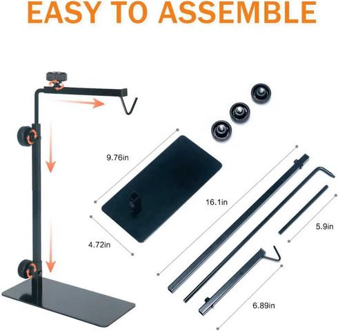 13-29 inch Bulbs. Adjustable Metal Reptile Lamp Stand Versatile Floor Light Holder for Terrarium Heat Lamps & Dome