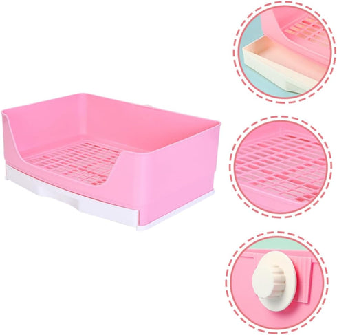 Chinchillas Bunny Litter Box Rabbit Toilet for Guinea Pigs and Plastic Training Potty for Animals for Easy Cleaning