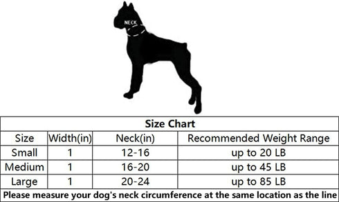 Martingale Dog Collar, Heavy Duty Nylon Dog Collar, Black, Medium