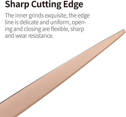 Fenice Peak Straight Dog Grooming Scissors, Champagne Gold 440C Stainless Steel for Dogs and Cats
