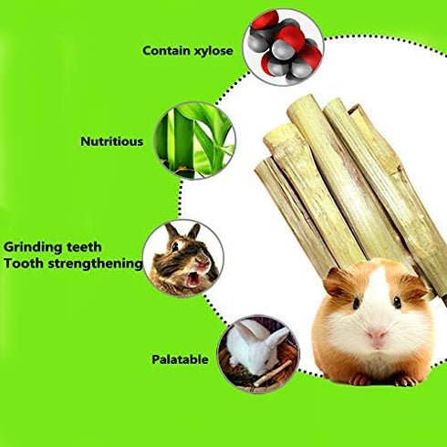 150G Rabbit Chew Toys, Rabbit Treats from Sweet Bamboo, Guinea Pig Chew Toys for Clean Teeth and Healthy Gums