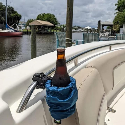 Shock-Absorbing Bike Cup Holder (Blucifer Blue Diamond), Fits All Handlebars, Adjustable for Any Size Drink