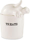 Mud Pie Dog Tail Treat Canister, Ceramic Dog Treat Jar for Storage