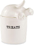 Mud Pie Dog Tail Treat Canister, Ceramic Dog Treat Jar for Storage