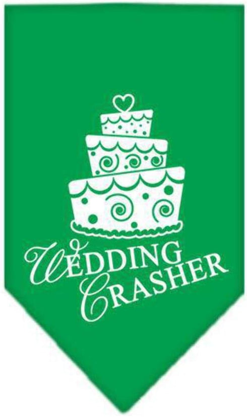 Wedding Crasher Screen Print Bandana, Small, Emerald Green, Mirage Pet Products