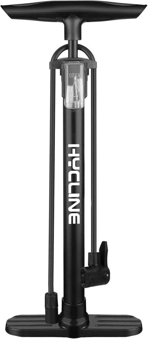 Hycline Portable Floor Bike Pump - 150/160 PSI High Pressure Air Pump with Presta and Schrader Valve