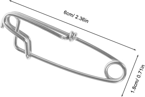12pcs Healifty Heavy Duty Fishing Swivel Snap Connectors Stainless Steel Sea Fishing Clip for Tuna Longline Tackle