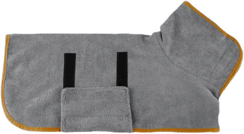 ITODA Dog Drying Coat Microfiber Fast Drying Absorbent Dog Bath Towel Wrap Adjustable Dog Bathrobe Towel for Medium