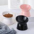 Black Small Ceramic Raised Cat Bowls, Tilted Elevated Food or Water Bowls, Stress Free, Dishwasher & Microwave Safe