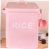 Toddmomy Iron Pet Food Storage Barrel with Measuring Cup, Large Capacity Sealed Bucket for Dog and Cat Food, Pink