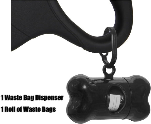 13 ft Retractable Dog Leash for Large Dogs up to 26 lbs, Tangle-Free Nylon Tape, Black