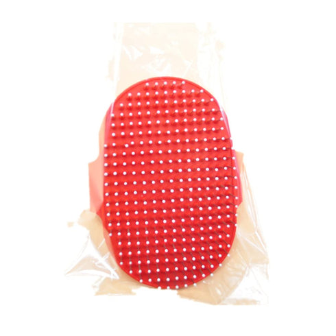 Pet Rubber Grooming Brush, Bath Brush Massager with Adjustable Loop Handle and Stainless Steel Pin, Random Color