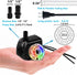 PULACO 10Watt 160GPH Submersible Fountain Pump with Automatic Color Changing LED Light