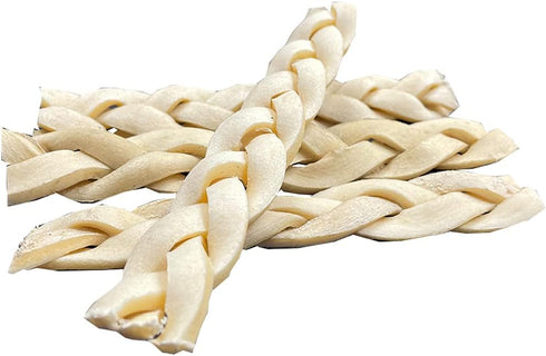 Amazing Dog Treats - Beef Cheek Braids Dog Chew (6 Inch - 15 Pack) - NO Odor - Rawhide Alternative - Beef Cheek Slice Chip Sticks - No Dyes, Chemicals, or Preservatives