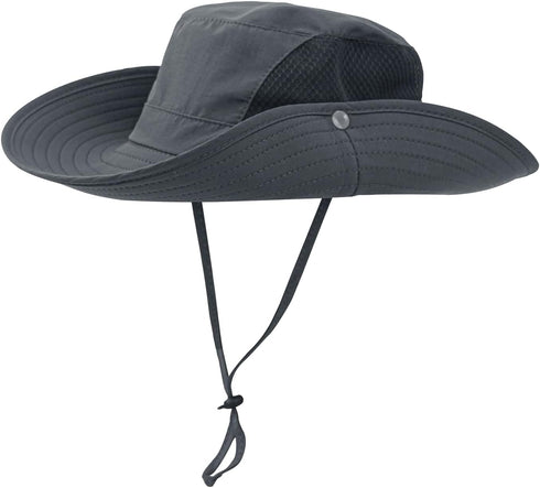 UPF 50+ Fishing Sun Hat for Men Women, Waterproof Wide Brim Boonie Bucket Hat for Beach Hiking Garden