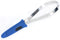 Dual-Sided De-Shedding Tool with Stainless Steel Blade for All Dog Coat Types - Soft Touch Grip (BLUE)