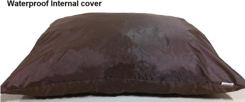 Dogbed4less Jumbo Extra Large Brown Microsuede External Cover, Waterproof Internal Case for Pet Dog Bed 55"X47"