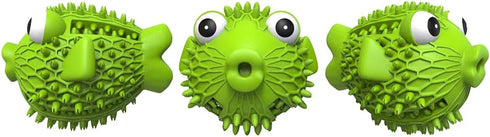 Dog Toy for Aggressive Chewers, Tough Natural Rubber with Squeaker & Crinkle Paper, Durable Teeth Cleaning Toys