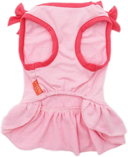 KYEESE Dog Princess Dress, Pink with Bowtie, Pet Dress for Small Dogs
