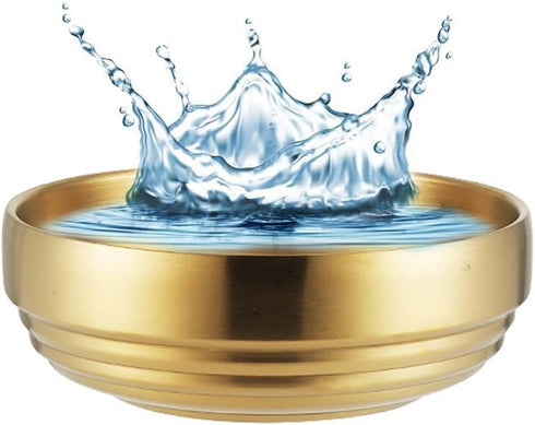 Large Dog Bowl, Gold Stainless Steel for Large Dogs, Study and Rust-Resistant, Stylish Design, 7 Inch (W) 2.6 Inch (H)