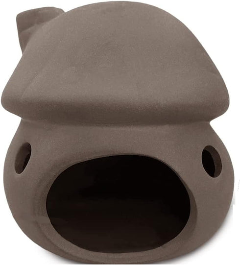 Saim Brown Ceramic Aquarium Mushroom House Decorations, Small Fish Tank Cave Hideaway for Shrimp Breeding