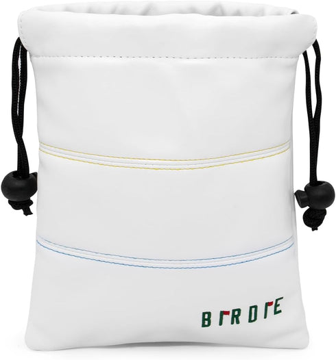 Golf Valuables Pouch, Leather Tee Pouch with Drawstring Closure, Portable Golf Accessories
