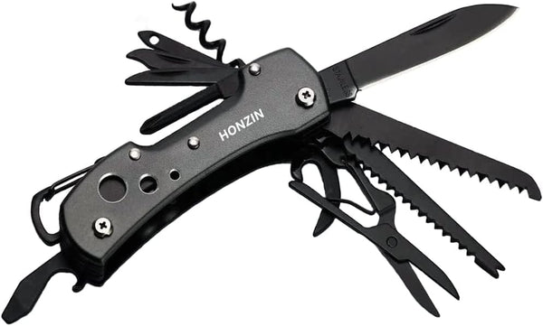 HONZIN Swiss Style Multi Function Pocket Knife for Everyday Use, Outdoor Survival Fishing, Gifts for Men