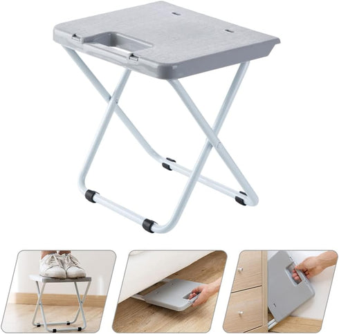 1pc Veemoon Portable Folding Stool Multi-Purpose Outdoor Chair Lightweight -Skid Design for Camping Gardening Fishing