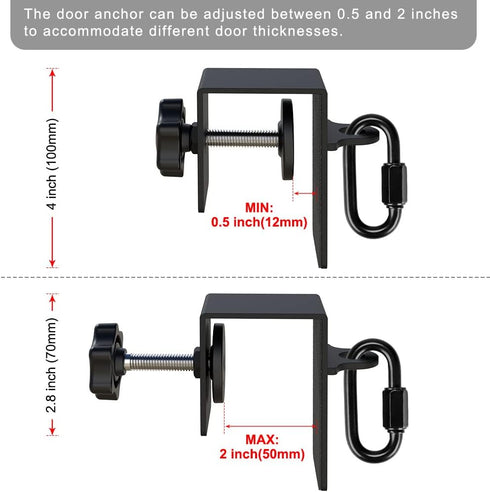 SELEWARE Door Anchor for Resistance Bands - Home Gym Workout Door Mount Attachment for Strength Training