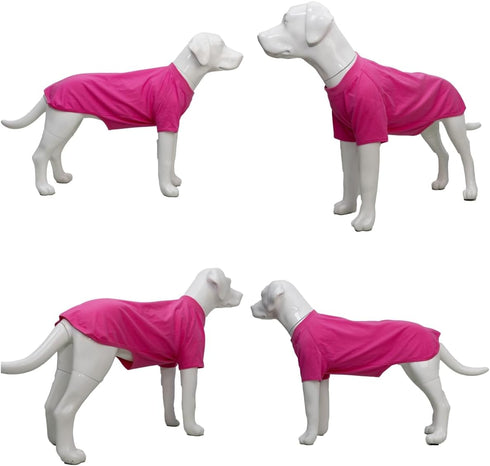 Lovelonglong Dog Costumes Basic Blank T-Shirt Tee Shirts for Medium Dogs, Rosered XXL