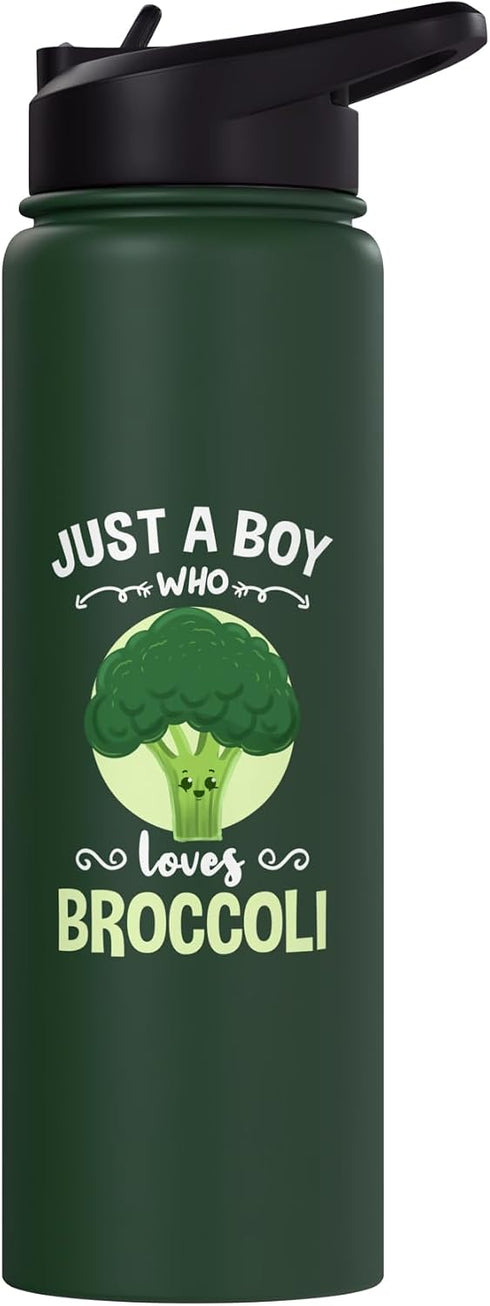 Just A Boy Who Loves Broccoli Broccoli Lover's Stainless Steel Insulated Water Bottle