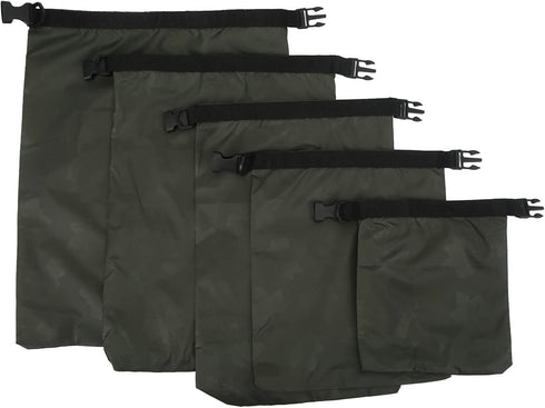 Topyond 5Pcs Dry Bag - Waterproof Dry Roll Top Sacks for Outdoor Storage, Kayaking, Camping, Boating - Army Green