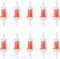 10PCS Non-Return One Way Air Check Valve, Red Clear Plastic for Aquarium Air Pump
