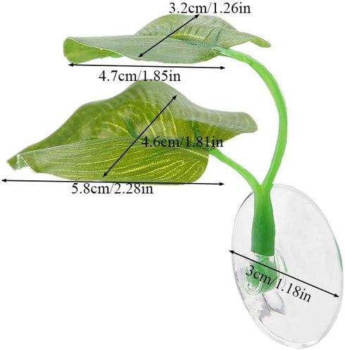 Fudax Artificial Leaf for Betta, Suction Cup Looking Artificial Plant Leaf for Aquariums Supply