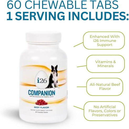 Chewable Dog Nutrition Companion - 60 Beef Tabs for Puppies to Adults