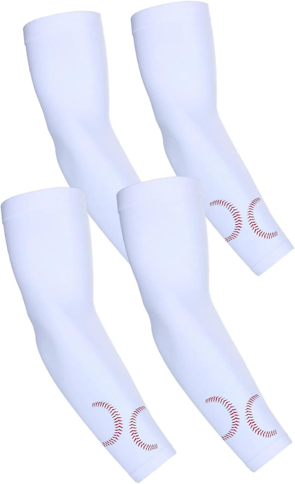 KUHNMARVIN Compression Arm Sleeves - 2 Pairs UV Protection Cooling Tattoo Cover Up for Basketball & Football