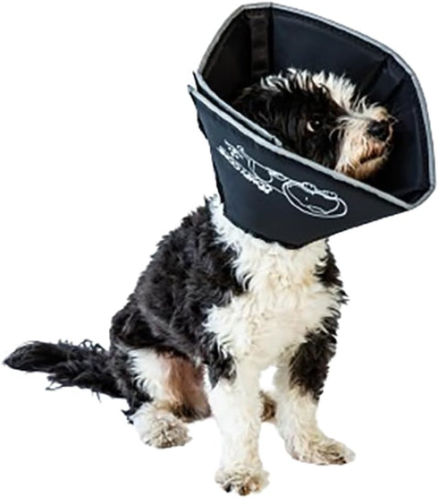 Comfy Cone Pet Cone for Dogs and Cats - Large, Black, Soft Recovery Collar for After Surgery