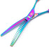 Professional Chunker Shear, 6.5"/8.0'' Twin Tail Downward Curved Pet Grooming Thinning/Blending Scissors