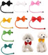 Orange Dog Bow Ties with Adjustable Collar, Solid Pet Neckties for Dogs and Cats, Grooming Bowtie Collars