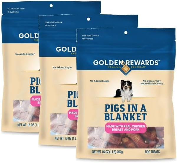 Generic (3 Pack) ~ Golden Rewards Pigs in a Blanket Chicken and Pork