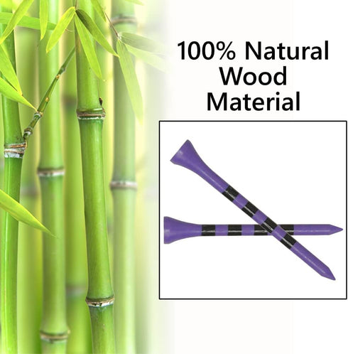 Striped Wooden Golf Tees | 2 3/4 Inch, 100 Count | Colorful Bamboo Durable, Gifts for Men Women