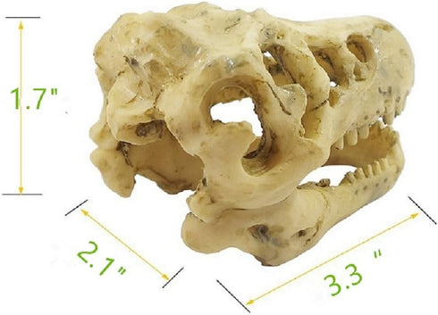 Aquarium Decoration - Skeleton Hole Resin Dinosaur Skull Ornament for Fish Tank & Reptile House