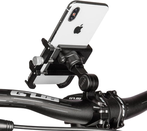 GUB PLUS21 Waterproof Phone Holder for Bicycle Motorcycle, One Key Adjust Aluminum Bike Handlebar Mount Mobile Phone