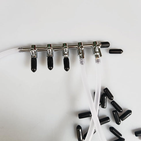 20 Pcs Aquarium Airline Splitter Manifold Outlet Cover Caps, Rubber End Caps for 3/16'' Inside Diameter