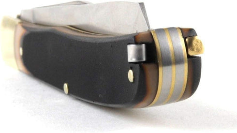 Old Timer 96OT Bearhead Trapper Folding Pocket Knife, 7.4in with 2 High Carbon SS Blades, Tweezers