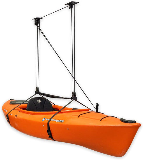 StoreYourBoard Kayak and Canoe Ceiling Pulley System, Heavy Duty Garage Mount Storage Hoist, Holds 150 lbs