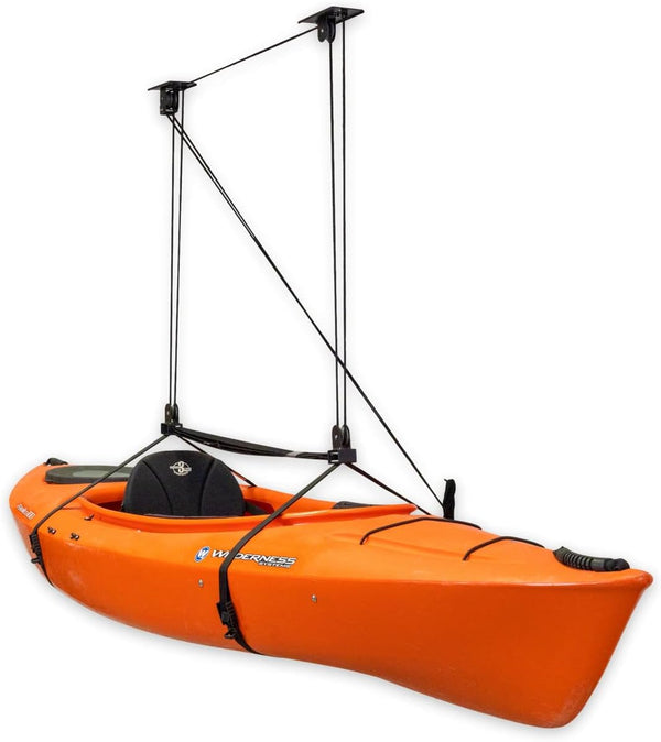 StoreYourBoard Kayak and Canoe Ceiling Pulley System, Heavy Duty Garage Mount Storage Hoist, Holds 150 lbs