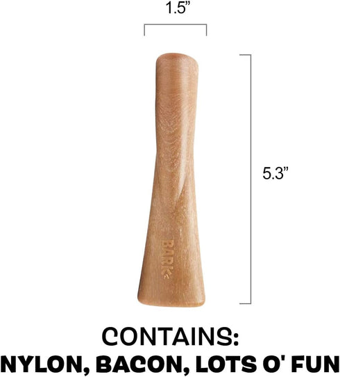Barkbox Super Chewer Tough Dog Chew Toys for Aggressive Chewers, Dental Stimulating (Bacon Bone - Small)