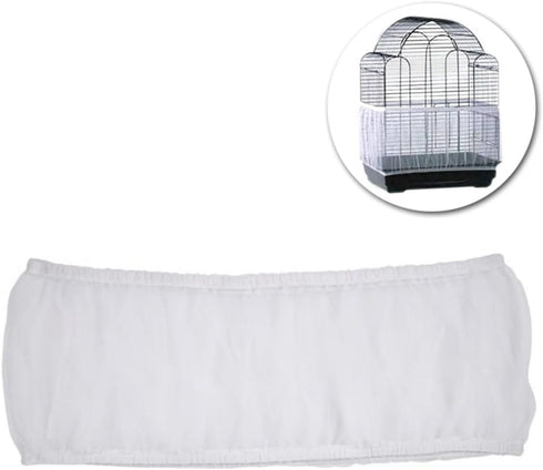 Housoutil Adjustable Bird Cage Net, Nylon Catcher Cover, Protector for Bird Cages, Elastic Bird Cage Skirt Guard