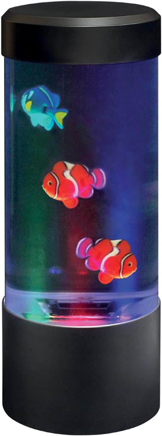 Lightahead Mini LED Round Fish Lamp, Color Changing Light Effects, 9 inches Tall Mood Lamp for Aquarium